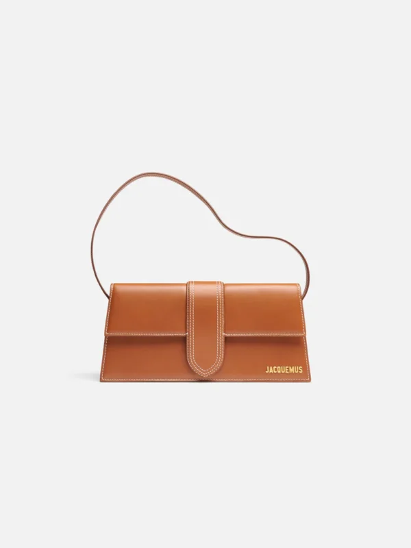 JACQUEMUS The Long Bambino Smooth Leather Structured Shoulder Bag Light Brown