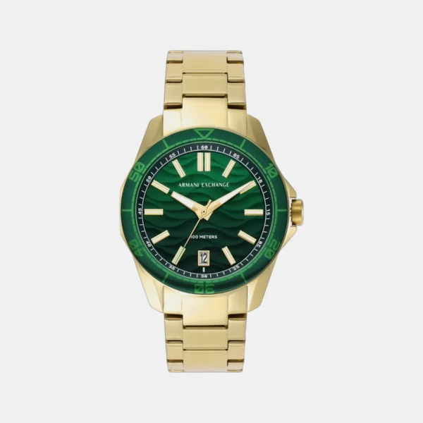 Spencer Men Quartz Green Dial Analog Stainless Steel Watch AX1951